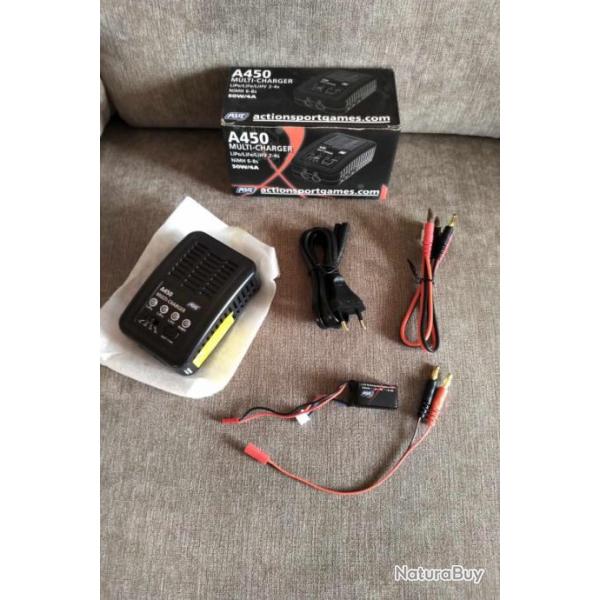 Chargeur compact intelligent A450 d'ASG + ASG Batterie Lipo 7.4V 250mAh