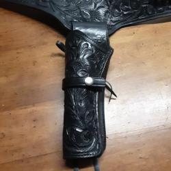 Ceinturon holster western  gaucher