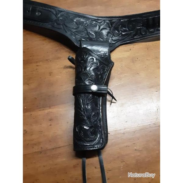 Ceinturon holster western  gaucher