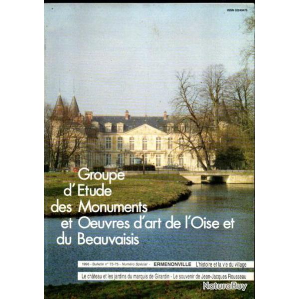 ermenonville bulletin gmob 73-75 histoire et vie du village , chateau,