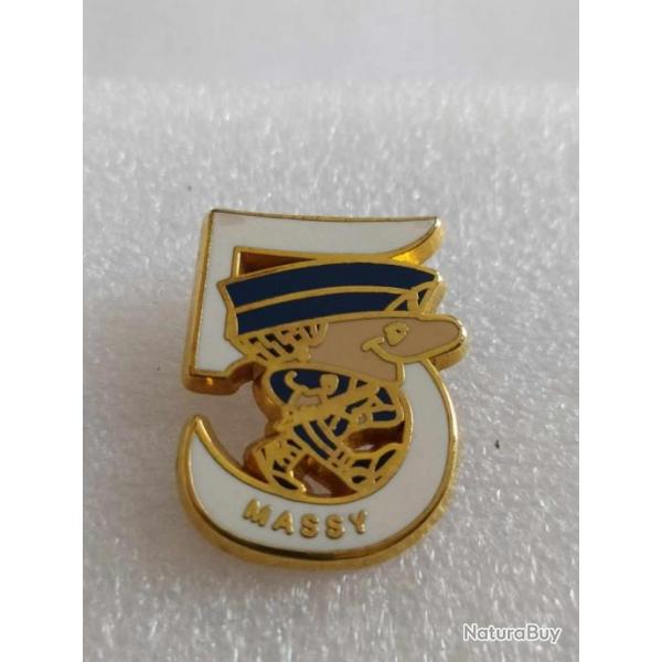 PINS POLICE NATIONALE COMPAGNIE DE CRS N5 MASSY 91 CHIFFRE 5 BLANC