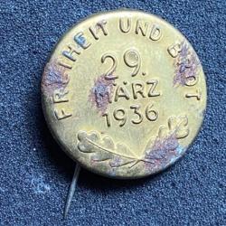 Badge Campagne électoral 1936 Reichstag allemand ww2 médaille insigne