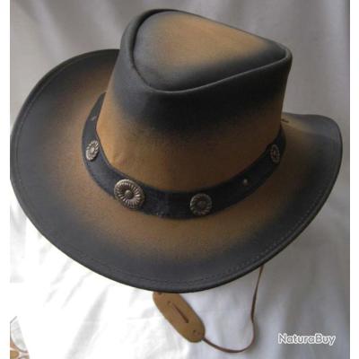 SRTUMEY Chapeau de cowboy en cuir pour homme et femme adulte imprimé