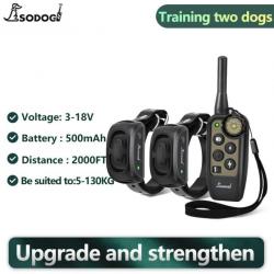 2 Colliers de Dressage pour Chien Rechargeable Étanche Toutes les Tailles 800m Noir