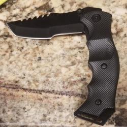 EE10A62BK Couteau Tactical EDC ElitEdge Tanto A/O Lame Acier 420 Linerlock Clip Manche Abs