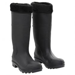 Bottes de pluie avec chaussettes amovibles noir taille 38 à 46