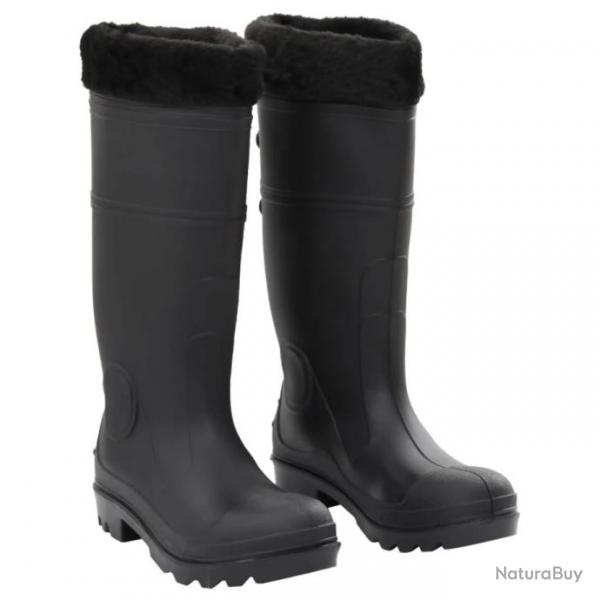 Bottes de pluie avec chaussettes amovibles noir taille 38  46