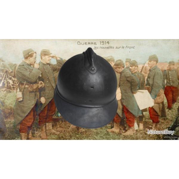 Casque adrian 1915 peinture origine coiffe excellent tat