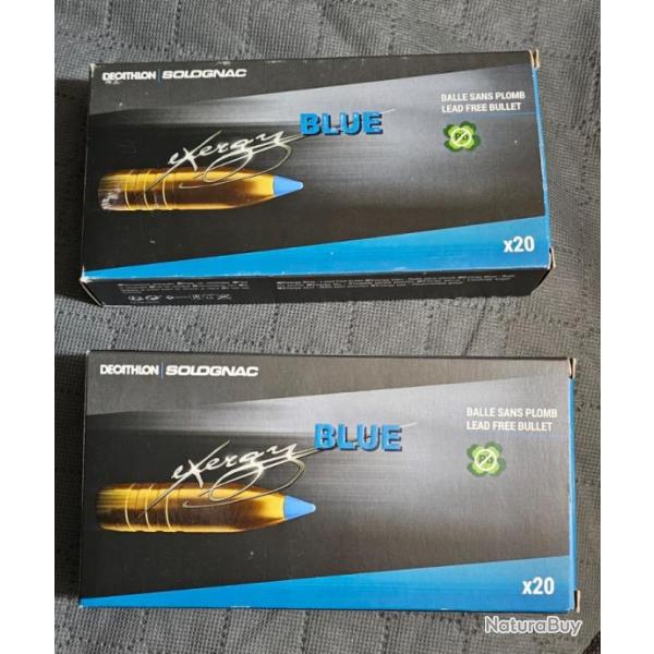 Vends ou change 30 balles decathlon solognac TXRG sans plomb exergy blue 7x64 150gr 9,7 g