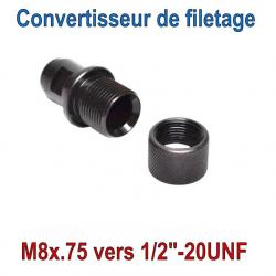 Convertisseur de filetage M8x.75 vers 1/2"-20UNF