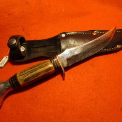 COUTEAU année 50 MOOSE SKINNER RICH A. HERDER SOLINGEN Germany étui d'origine