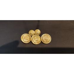 Boutons d'uniforme militaire USMS antique des années 1940-50 / laiton