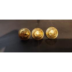 3 Boutons d'uniforme militaire troupe d'infanterie coloniale et de marine