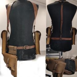 Ensemble cuir militaire brêlage porte chargeur et holster