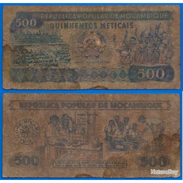 Mozambique 500 Meticais 1989 Serie AB Billet Afrique Mocambique Militaire