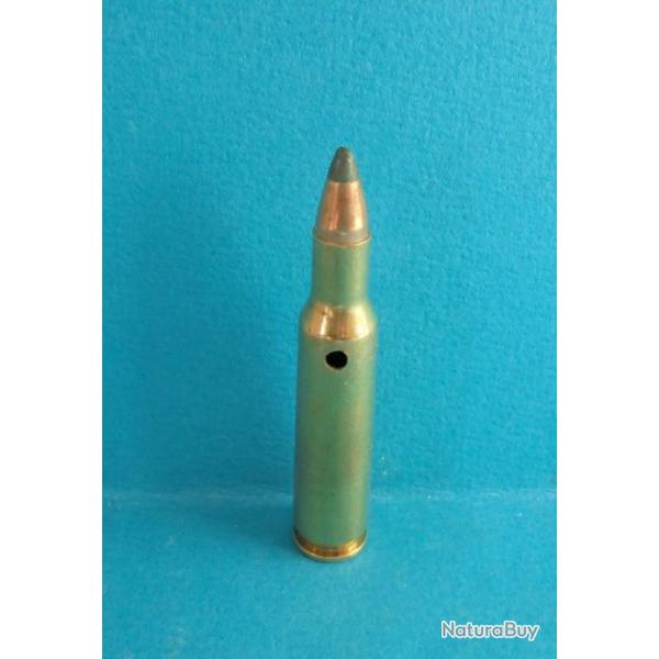 UNE  CARTOUCHE CAL. 222 REMINGTON  NEUTRALISEE perage haut