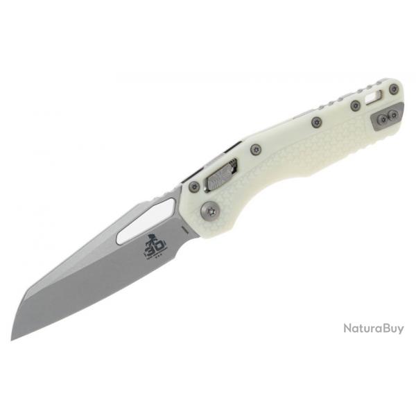 Couteau Microtech MSI White 210T-10PMWH30 Lame Sheepsfoot M390MK Crossbar Lock Clip USA MCT210T10PMW