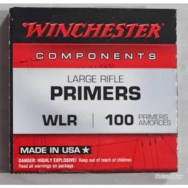 Une boite de 100 amorces Winchester Large Rifle 1