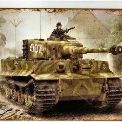 PLAQUE METAL 30X20cm CHAR TIGRE PANZER VI  WW2