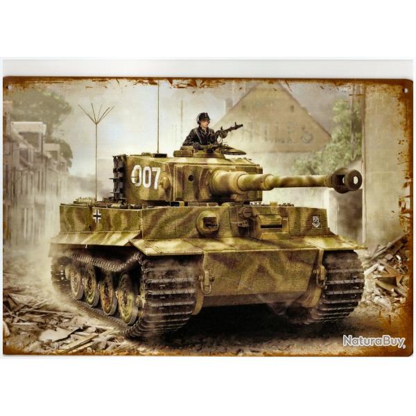 PLAQUE METAL 30X20cm CHAR TIGRE PANZER VI  WW2