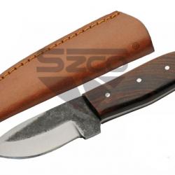 PA203512 Couteau de Survie Rite Edge Galley Skinner Lame Forgée Etui Cuir Manche Bois