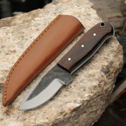 PA203512 Couteau de Survie Rite Edge Galley Skinner Lame Forgée Etui Cuir Manche Bois