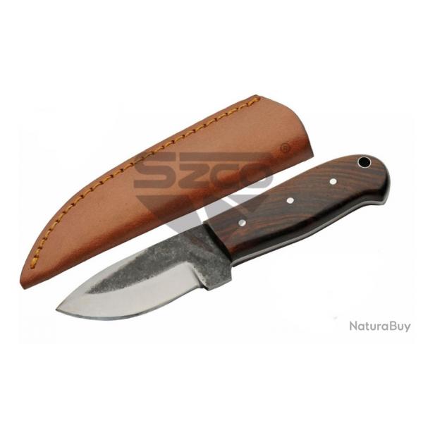 PA203512 Couteau de Survie Rite Edge Galley Skinner Lame Forge Etui Cuir Manche Bois