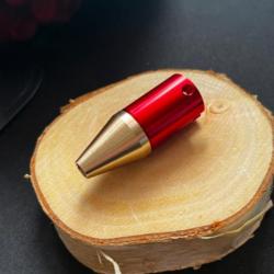 Jauge - outil de mesure bourrelet 22Lr. Fabriqué dans du laiton. Corps rouge inclus