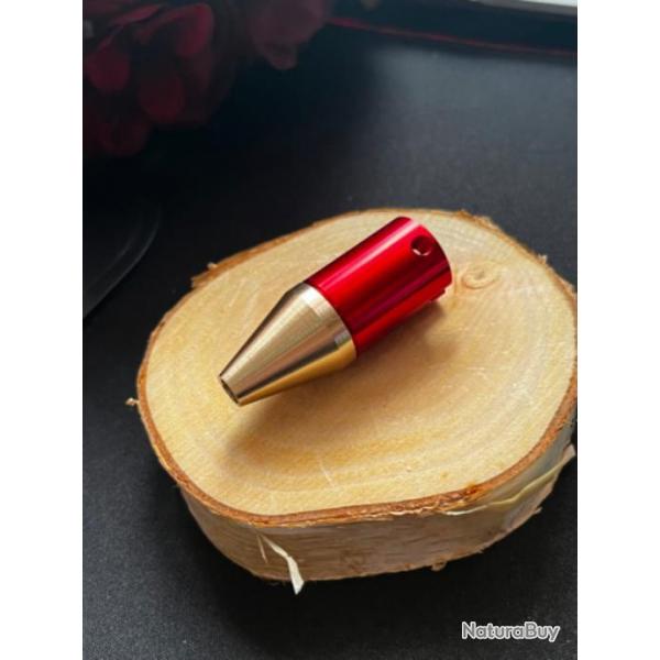 Jauge - outil de mesure bourrelet 22Lr. Fabriqu dans du laiton. Corps rouge inclus