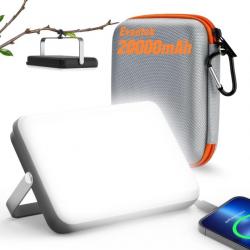 Lampe Camping Portable LED 4000LM, 20000mAh Power Bank 4 Modes D'éclairage Etanche IPX5