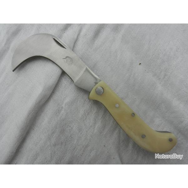 couteau serpette Herisson manche os - longueur 15 cm