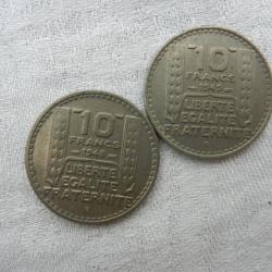 France - 2 pièces de 10 francs 1848 B et 1949 B