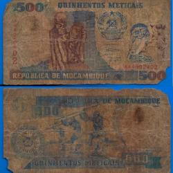 Mozambique 500 Meticais 1991 Serie AA Billet Afrique Mocambique