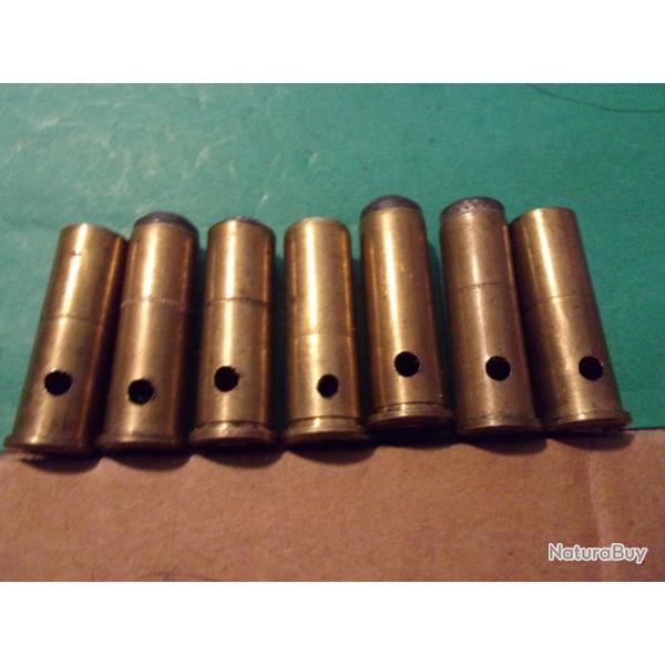 Lot de 7 munitions 38 SP tui laiton balle plomb wad-cutter, neutralis