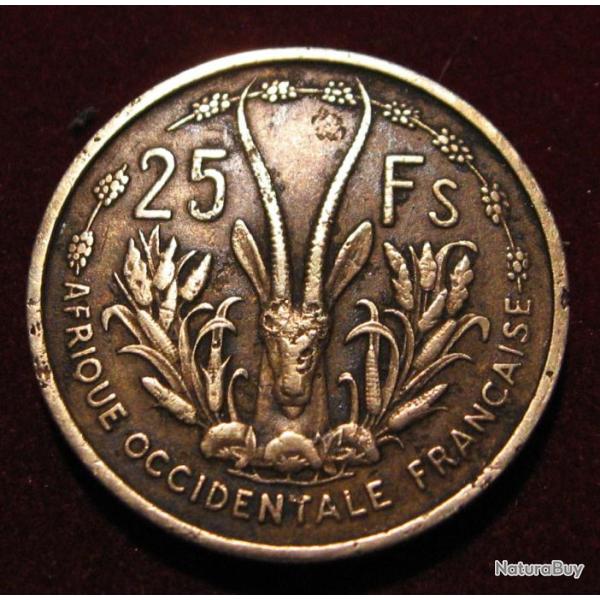 AFRIQUE occidentale  piece de 25 francs 1956 TTB diametre 27 mm