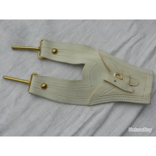 gousset  baonnette Chassepot en cuir Buffle blanc - militaire - Garde Rpublicaine