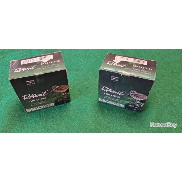 lot de 2 boites de 25 cartouches ROTTWEIL 12/68 34g 9