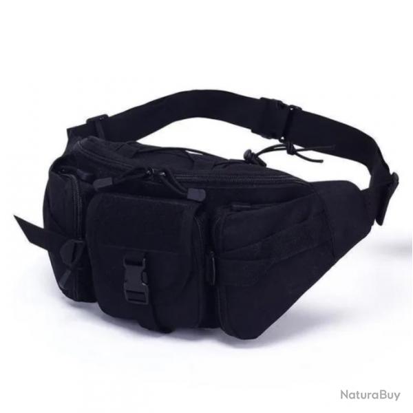 Sac Banane Multifonctionnel Idal Camping Randonne Sports de Plein air Noir