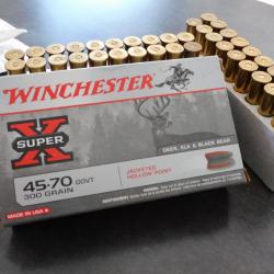 vends deux boites de 20 balles winchester super x calibre 45-70 govt 300 grain