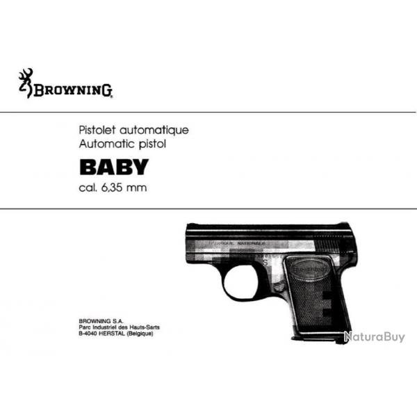 notice pistolet BROWNING BABY 6.35 en FRANCAIS (envoi par mail) - VENDU PAR JEPERCUTE (m2134)