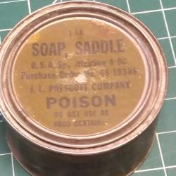 SOAP SADDLE SAVON  GRAISSE POUR CUIR US ARMY WW2