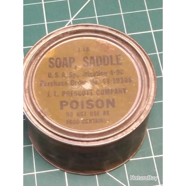 SOAP SADDLE SAVON  GRAISSE POUR CUIR US ARMY WW2