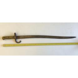 FRANCE II° EMPIRE - SABRE BAIONNETTE modèle 1866 CHASSEPOT IMPÉRIALE sans fourreau. #100