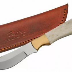 PA8014 Couteau Rite Edge Skinner Manche OS Lame Acier Inox Etui Cuir