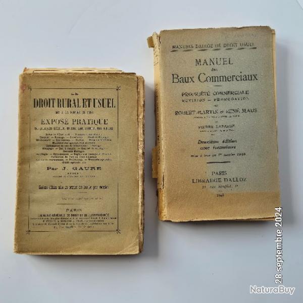 Manuel des baux commerciaux, 1948 et Le droit rural et usuel mis  la porte de tous