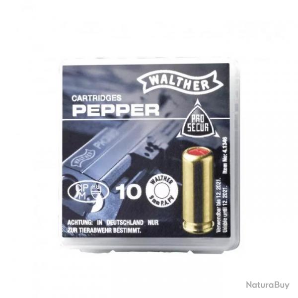 MUNITION A GAZ POIVRE WALTHER x 10 - 9MM PA