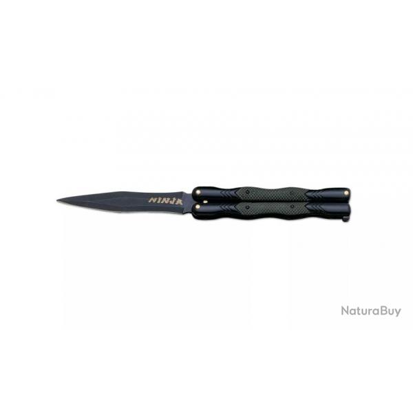 COUTEAU PAPILLON CUDEMAN NINJA ACIER NOIR 12.5CM