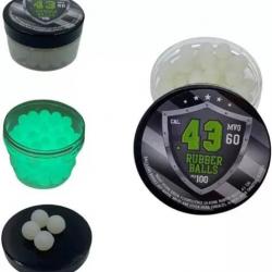 BOITE 100 BILLES SILICONE NIGHT VISION Cal.43