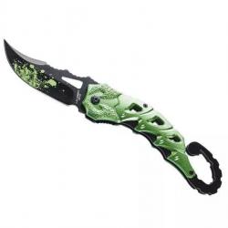 COUTEAU PLIANT HERBERTZ ALU VERT SCORPION 13CM INOX