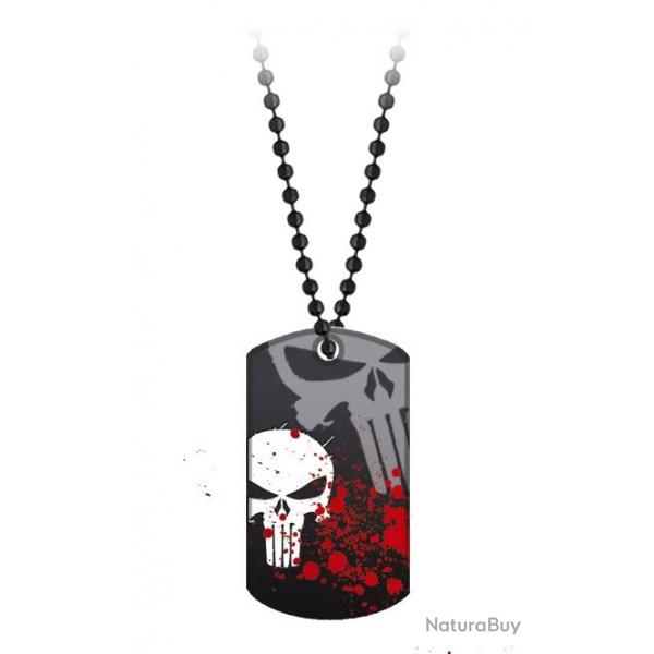 DOG TAG SKULL TETE DE MORT AVEC CHAINETTE